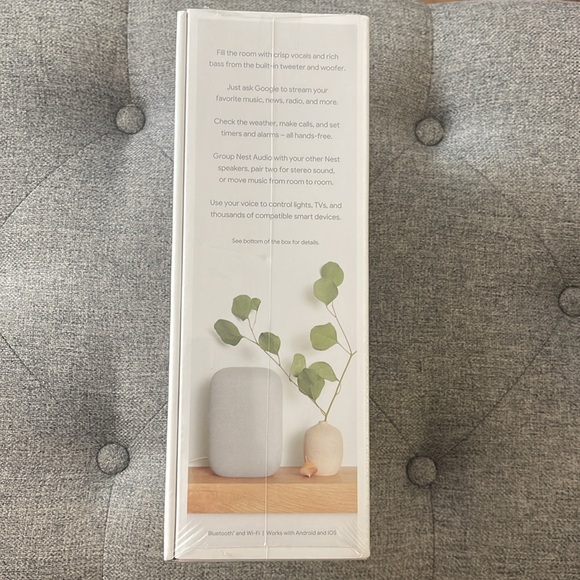 Google Nest Audio. New with plastic wrap still attached. - Picture 2 of 5